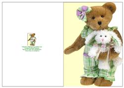 Teddy Bear with Her Bunny Rabbit Quick Cut & Fold Card