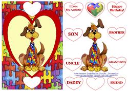 Autism Awareness - Googly Eyed Dog - Men & Boys -decoupage