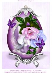 Butterflies & Dove- Happy Easter Egg - A4 Card Front