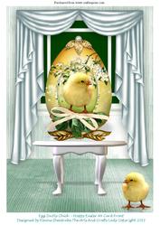 Egg Zactly Chick - Just Hatched - Happy Easter A4 Card Front