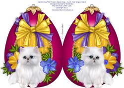 Cat Among the Flowers Easter Egg - Cut & Fold Shaped Card