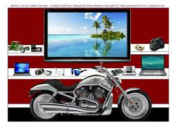 Big Boys Toys & a Harley Davidson - A4 Quick Card Front