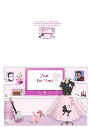 Big Girls Toys Rock & Roll 60's Style - A5 Print & Fold Card