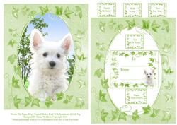 Westie the Puppy Dog Frame Card with Sentiments & Gift Tag