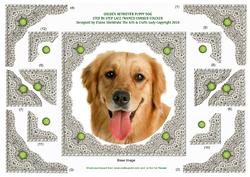 Golden Retriever Puppy Dog 3D Lace Framed Corner Stacker