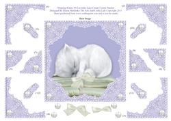 Sleeping Kitten 3D Lavender Lace Corner Stacker