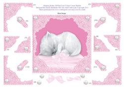 Sleeping Kitten 3D Pink Lace Corner Corner Stacker