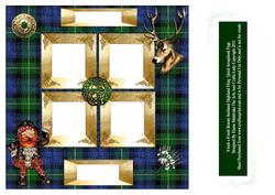 8"x8" Bonnie Scotland Green Tartan Memory Card or Scrapbook