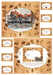 Chester the Cross England Frame Card 6 Sentiments & Gift Tag