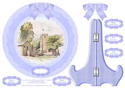 Crowcombe Village Somerset Plate Card Stand & 5 x Sentiments