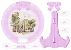 Crowcombe Village Somerset Card, Pink Stand, 5 x Sentiments