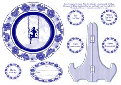 Fairy Swinging on Moon Plate Card, Stand, Sentiments & Gift