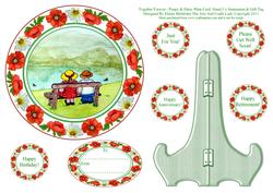 Together Forever Poppy & Daisy Plate Card, Stand, Sentiments