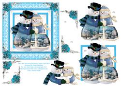 Mr & Mrs Snowman Decoupage Square Card Sheet