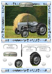 Vintage Grey Ferguson Tractor Decoupage Card Sheet