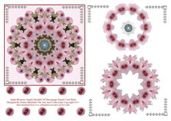 Apple Blossom Angels 3D Mandala Decoupage Square Card Sheet