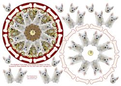 West Highland Terrier Puppy Dog Mandala Decoupage Card Sheet