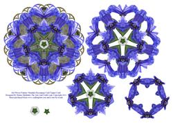 Iris Flower Fantasy Mandala Doily Decoupage Card Sheet