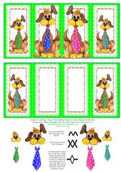 Googley Eyed Dogs with Nodding Heads Green Diamond Fold Card