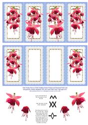 Pink Fuschia Flowers with Nodding Heads P Blue Diamond Fold