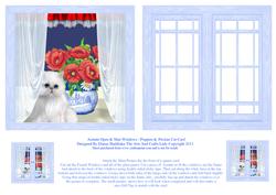 Acetate Open & Shut Windows - Poppies & Persian Cat Card