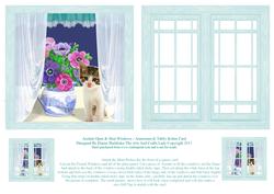 Acetate Open & Shut Windows - Anemones & Tabby Cat Card