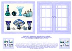 Acetate Open & Shut Windows Blue Glass Display Cabinet Card