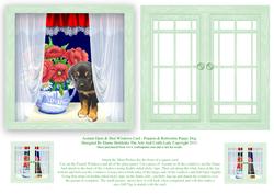 Acetate Open & Shut Windows Card - Poppies & Rottweiler Dog