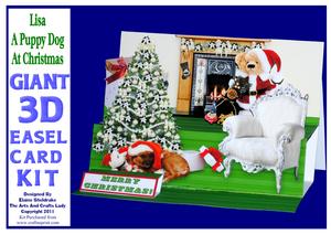 Lisa Puppy Dog's Christmas Giant 3D -a4 Easel Card Kit