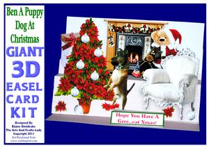 Ben a Puppy Dog's Christmas Giant 3D -a4 Easel Card Kit
