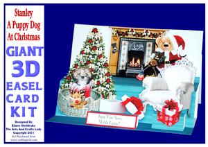 Stanley a Puppy Dog's Christmas Giant 3D A4 Easel Card Kit