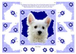 West Highland Terrier Puppy Dog 3D Lace Framed Decoupage