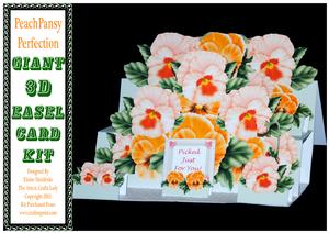 Peach Pansy Perfection - Giant 3D A4 Easel Card Kit