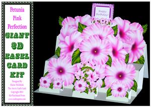Petunia Pink Perfection 3D A4 Giant Easel Card Kit