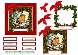Robin Redbreast & Christmas Holly Decoupage Card Sheet