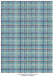 Turquoise Tartan Tweed Fabric A4 Backing Paper