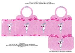 Halloween Pink & White Ghost Trick or Treat Bag