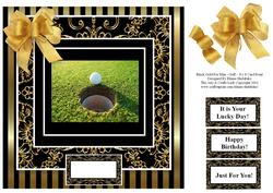 Black Gold for Men - Golf - 8 x 8 Quick Card Front