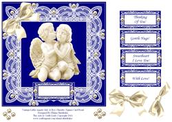 Vintage Little Angels Girl & Boy Cherubs Square Card Front