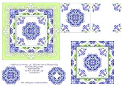 Delphiniums and Vintage Lace Decoupage Topper for Cards