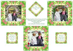 Wedding Day Mice and Watercolour Roses Toppers and Gift Tag