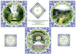 Country Gardens and Watercolour Delphiniums Card Toppers