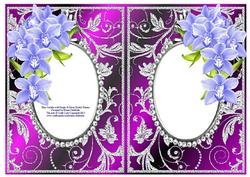 Blue Orchids with Purple & Silver Diamonds Double Frames