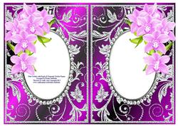 Pink Orchids with Purple & Diamonds Double Frames
