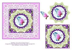 Butterflies, Crocus & Lace Square Topper Sheet 3