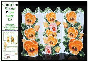 Concertina Orange Pansy Over the Edge Card Kit and Bookmarks