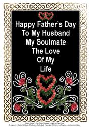 Happy Fathers Day to My Husband - A4 Quick Card Front
