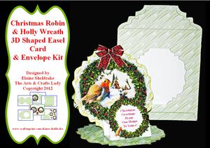 Christmas Robin 3D Decoupage Easel Card Kit and Envelope