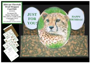 African Cheetah - on the Wild Side - Oval Stepper Card Kit