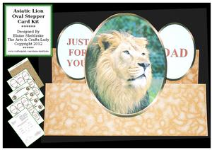 Asiatic Lion - on the Wild Side - Oval Stepper Card Kit